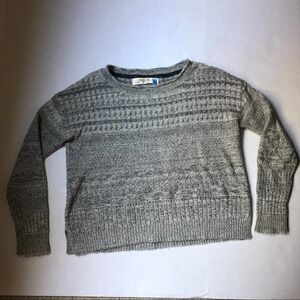 Anthropologie Gray Marled Knit Textured Sweater